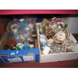 A Large Continental Ewer, (damaged), ceramics, glassware etc:- Two Boxes