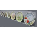 Four Royal Albert Collectors Plates From 'The Cottage Garden Year' Series; six Aynsley 'Flowers from
