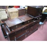 A Stag Sideboard, chest of two drawers and bedside drawers.