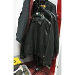 Gents 1/2 and 3/4 Length Black Leather Coats, gents jackets, shirts, Cat shoes, belt and other