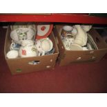A Quantity of Ceramics, bust of Mozart:- Two Boxes