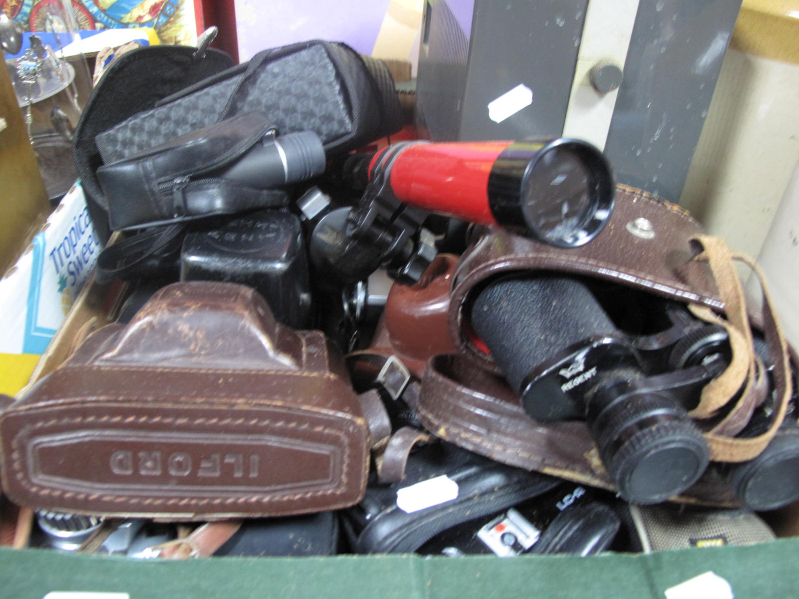 Optical Interest - Baypa Model 750, Regent 8 x 30 and Goldline 9-25 x 25 binoculars, Heliva,