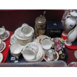 A XIX Century Tea Service, musical stein, Aynsley bowl, other ceramics, etc:- One Tray