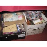 Greetings Cards, stationery, boxes etc:- Two Boxes