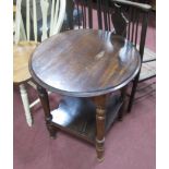 A Mahogany Occasional Table, circular top, moulded edge, on ring turned stretchered legs with