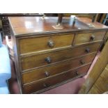 A XIX Century Mahogany Chest of Drawers, with a reeded edge, two small and three long drawers, on
