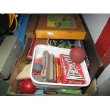 Vintage Marbles, vista screen, cricket ball, board games, wooden building blocks and other