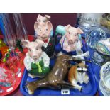 Beswick Horse, USSR Racoon, four NatWest pigs etc:- One Tray