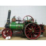 A Scratch Built circa ¾ inch scale Burrell Traction Engine, hand painted green/red/black livery,