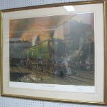 A Print After Terence Cuneo OBE, RGI, 'Winston Churchill - Battle of Britain Class No. 340 51,