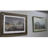 Two Prints After Peter Owen Jones, 'The Night Scotsman Passes' and a steam view of St. Pancras. Both