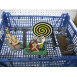 A Quantity of Mid XX Century Toy Shop Steam, items comprising of two line shafts, workshop