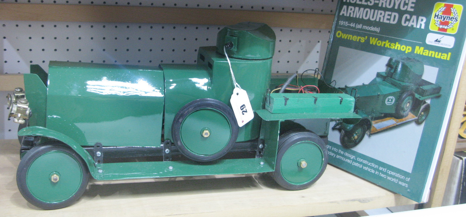 A Homemade Model of A Live Steam Rolls Royce Armoured Car, circa 44cm long, steam components