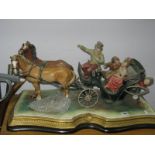 Capo di Monte - The Carriage Figure By Bruno Merli, on shaped base, 65cm wide (damages).