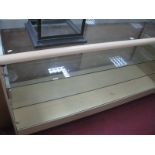 Shop Display Cabinet, with a glass top and front, two internal shelves, 88cm high, 180cm wide.