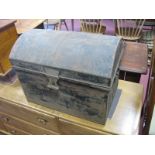 A XIX Century Dome Topped Tin Trunk, 53cm wide.