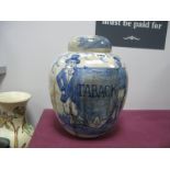 A XIX Century Style Blue and White 'Taback' Ginger Jar, with master and slave.