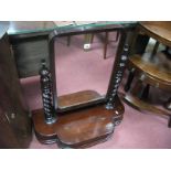 A XIX Century Mahogany Dressing Mirror, with single lift-up compartment to breakfront, barley