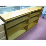 A Two Oak Effect Bookcases, 88cm wide.