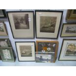 Three Clifford Howarth Sepia Prints of Devon, A. Anderson, ' Godmanchester Lock', unframed