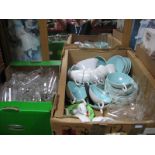 Poole Twin Tone Tea and Dinner Wares, carafe, wines, bachelors teapot, etc:- Two Boxes