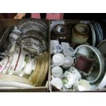 Johnson Coaching Scene, Grindley and Other Dinnerware, Portmerrion bowls, Ringtons, etc:- Two Boxes