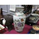 A XX Century Chinese Porcelain Vase, of baluster form painted in enamel with warriors in a
