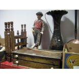 A Large Resin Figure of Golfer 68cm high, Oriental style vase as a table lamp, folding table base,