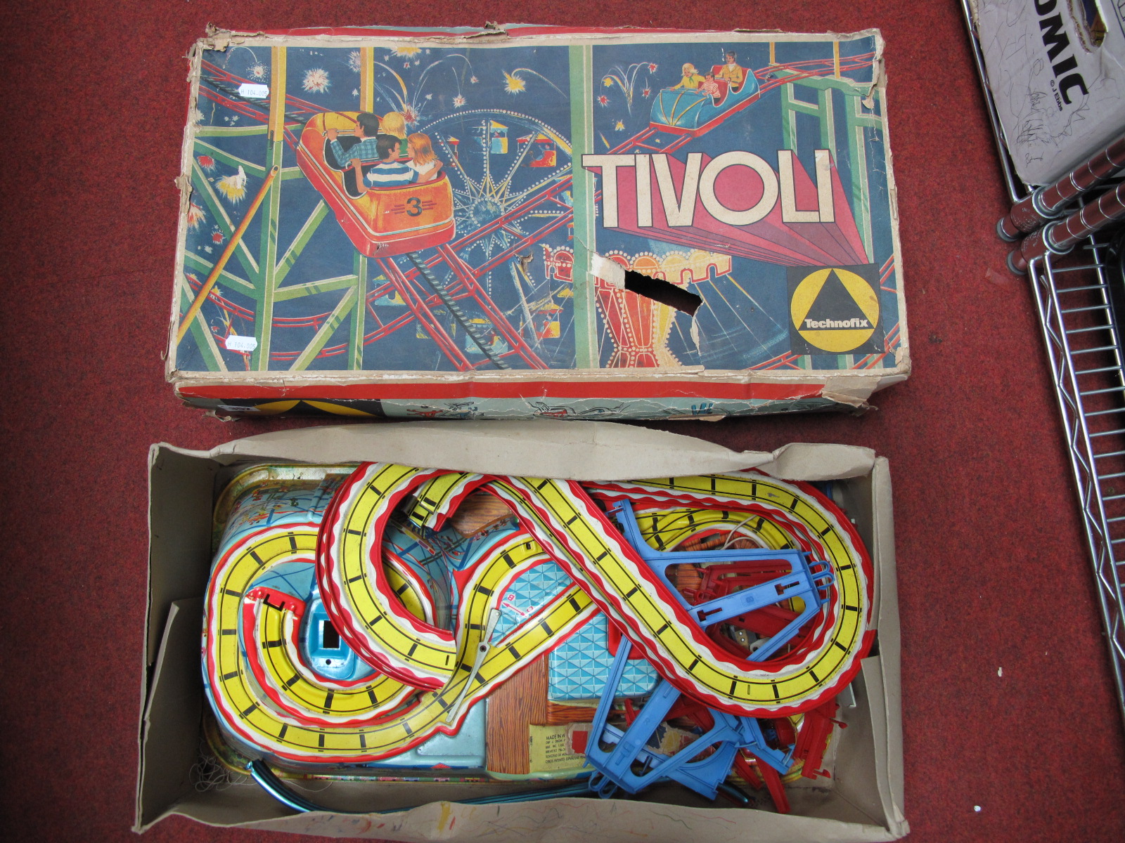 A Mid XX Century 'Tivoli' Roller Coaster by Technofix, playworn, boxed, box lid poor.