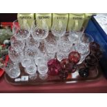 Waterford Brandies, Doulton and Other Drinking Glasses:- One Tray