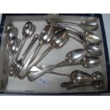 A Set of Six Hallmarked Silver Old English Pattern Teaspoons, together with four further similar