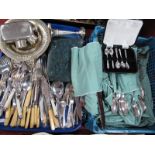 A Quantity of Loose and Cased Electroplated Cutlery, including Kings pattern, trumpet vase, hip