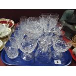 Six Brierley Wines, six Stuart sundaes, other glassware:- One Tray