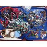 A Mixed Lot of Assorted Costume Jewellery, including vintage and later clip earrings, Modernist