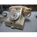 A Cream Covered Anvil Telephone, 312L S54/3A, with lower number drawer.