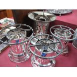Four Electroplated Table Flambe Burner/Stoves. (4)