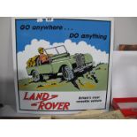 A Land Rover Enamel Sign, with inscription 'Go Anywhere .... Do Anything Land Rover, Britain's