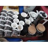 Portmeirion Magic City: storage jars, coffee pot, cups, saucers, etc:- One Box