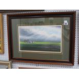 A Chris Wade (Yorkshire artist), 'Sunlight, Masham Moor', watercolour, 22.5 x 37.5cm, signed lower