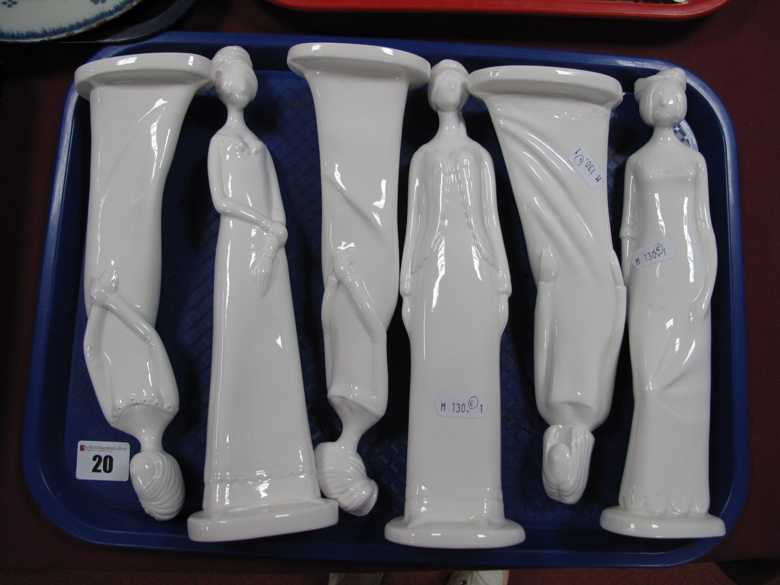 Spode Pauline Shone White China Figurines, including 'Henrietta', 'Diana', 'Prescilla', Georgina',