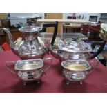 Viners Four Piece Plated Tea Service, on paw feet.
