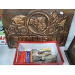 A Melrose's Tea Caddy Spoon, can opener, utensils, etc:- One Box plus Ritmeester cigars sign.