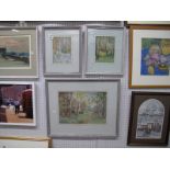 Will Outhwaite (Sheffield Artist), Woodland Scenes, pair of watercolour's, 18.5 x 13.5cm, signed,