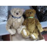 Steiff Gold Plush and Cream Teddy Bears, made exclusively for Danbury Mint.