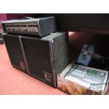 A Pair of Carlsbro Sound Equipment 60 Watt Speakers, a Carlsbro Maulin 1042 amp, a Roland