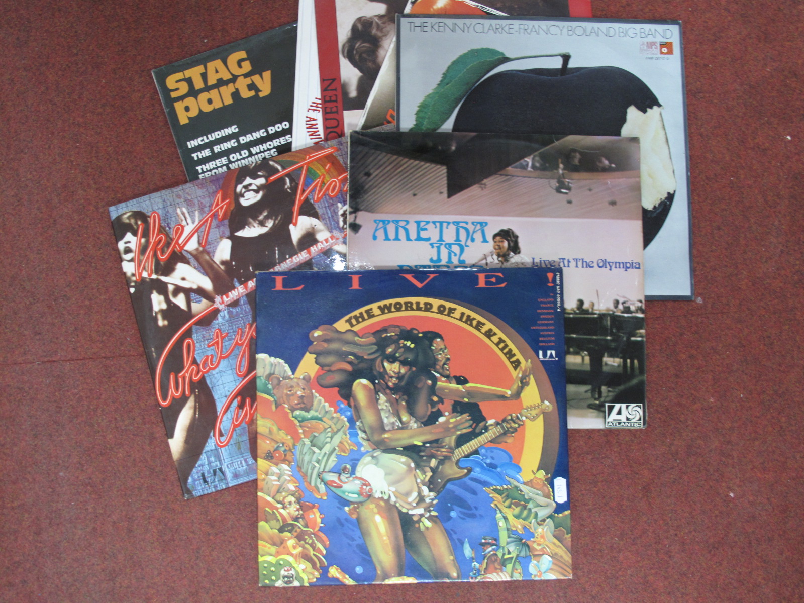 'Aretha In Paris' L.P (Atlantic Stereo), Ike and Tina Turner 'The World of' (two LP laminated