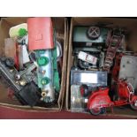 Large Scale Tinplate Models, including ambulance, fire engine, Corgi 007 Aston Martin DB5, trains,