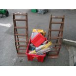 An Air Compressor, car jacks, wiper blades, etc:- One Box (plus car ramps)