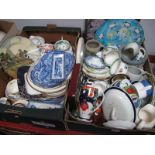 Spode, Doulton, Villeroy & Boch and Other Ceramics, clock, etc:- Two Boxes