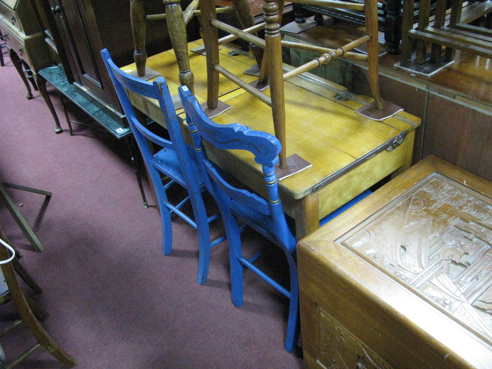 A Circa Mid XX Century School Twin Desk.